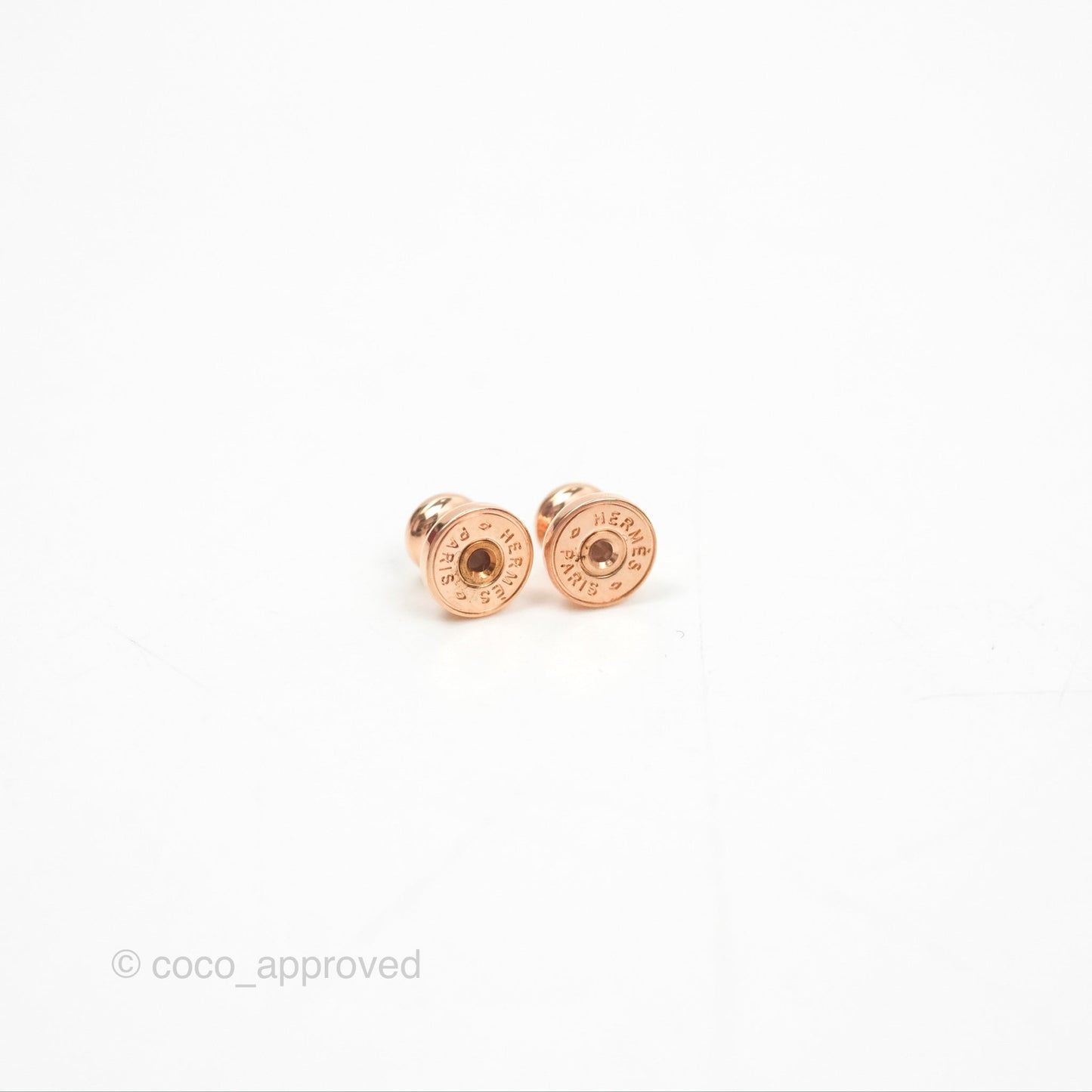 Hermès Mini Pop H Earrings Marron Glace Rose Gold