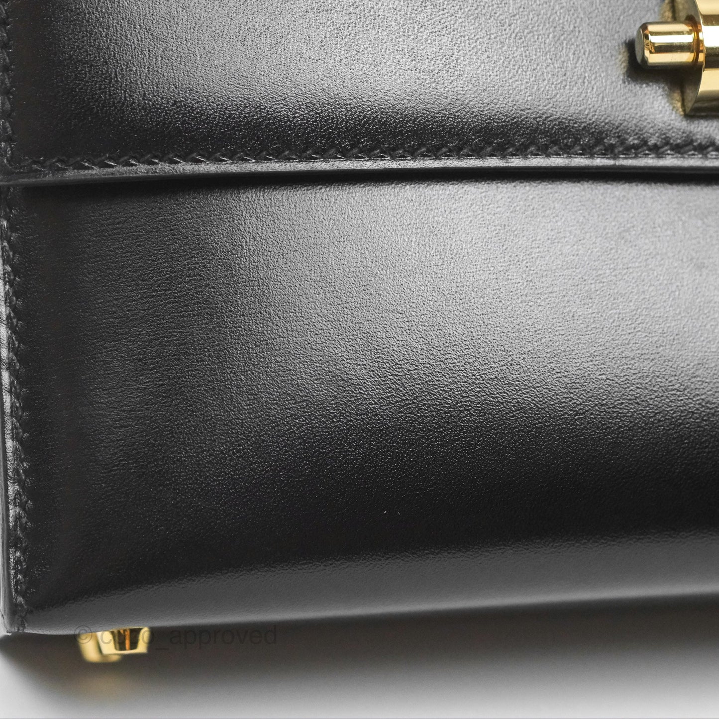 Hermes Mini Verrou Chaine Bag Black Box Leather Gold Hardware