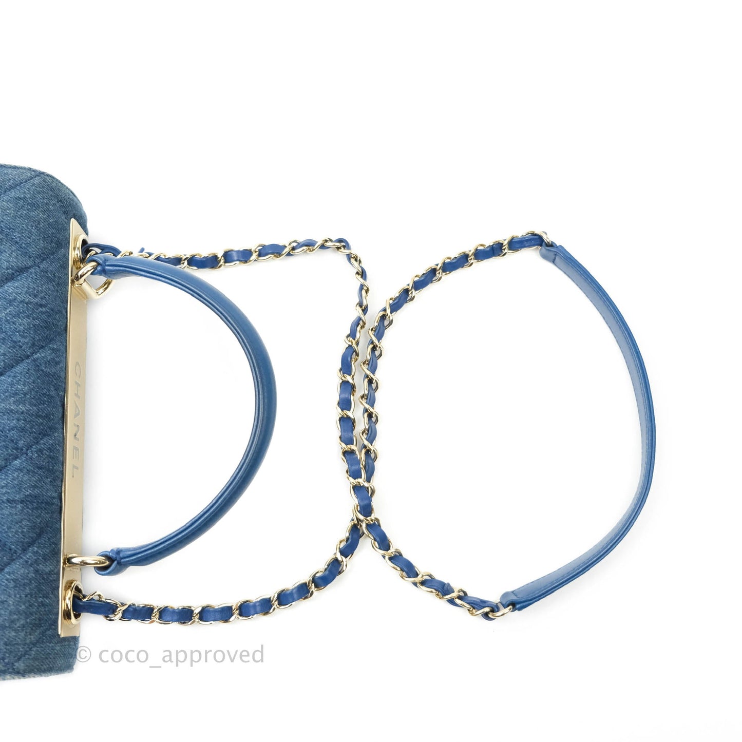 Chanel Trendy CC Small Navy Denim Gold Hardware
