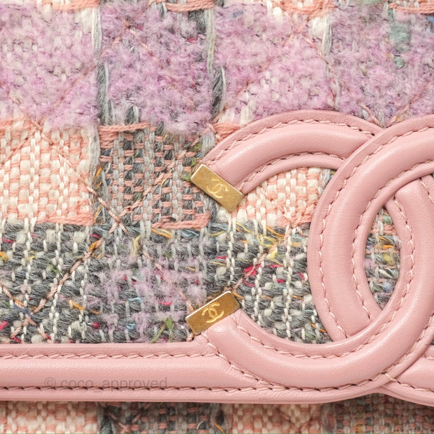 Chanel Small CC Filigree Flap Pink Tweed