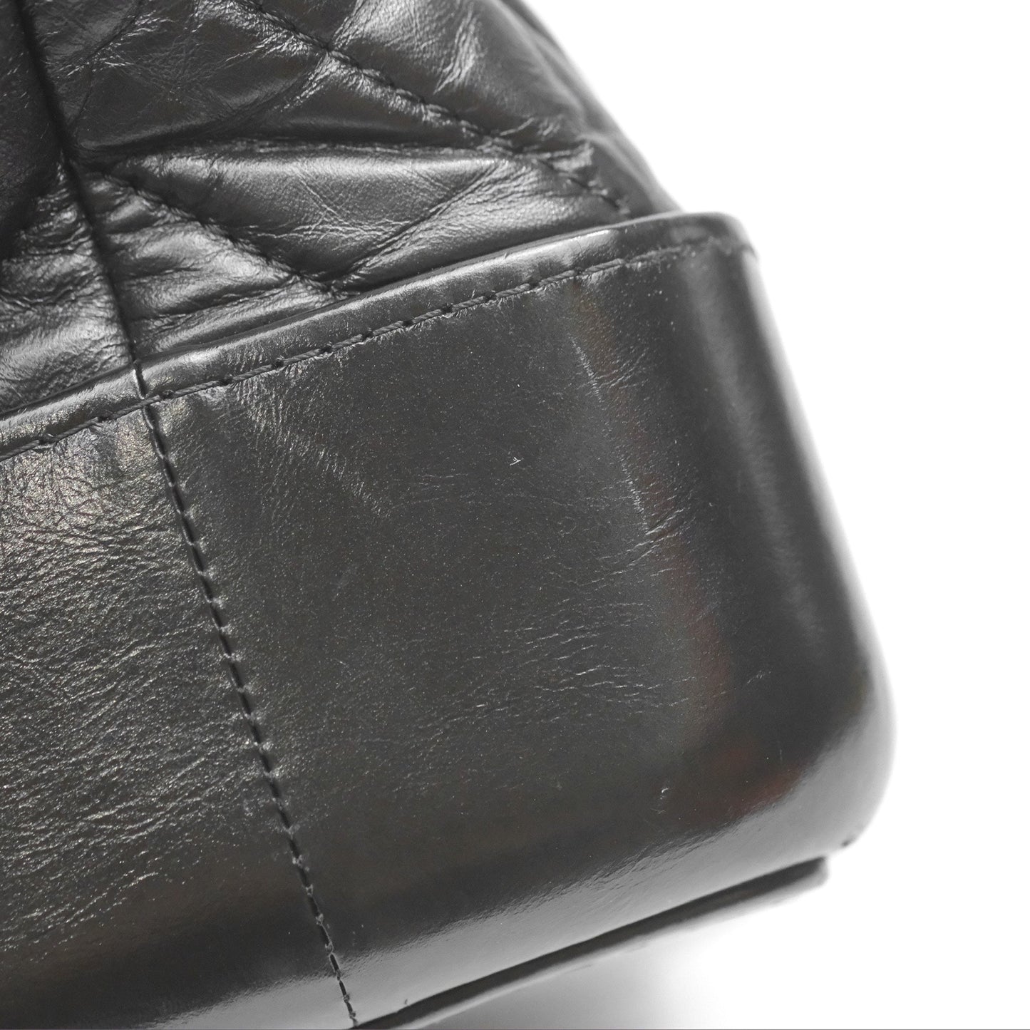 Chanel Medium Chevron Gabrielle Backpack Black Aged Calfskin