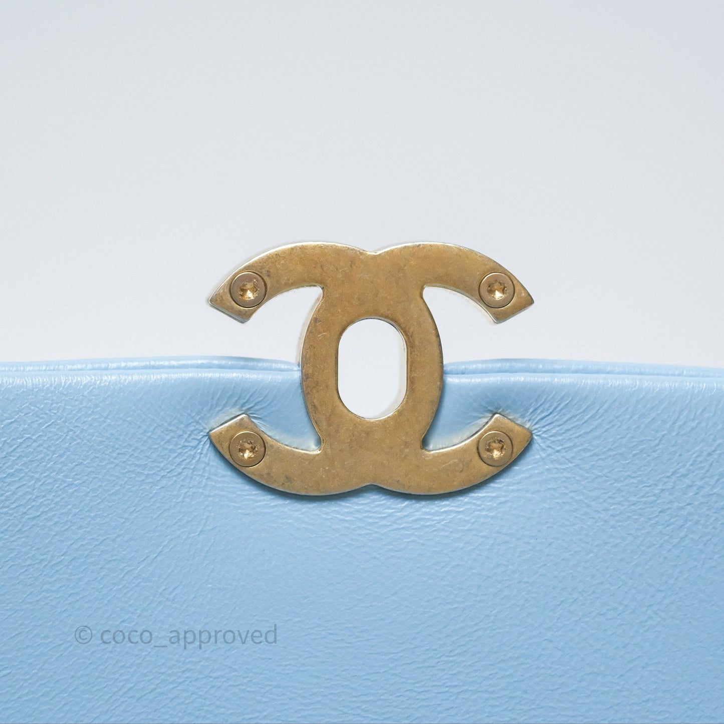 Chanel Small Flap Bag Blue Lambskin Gold and Lacquered Metal 22S