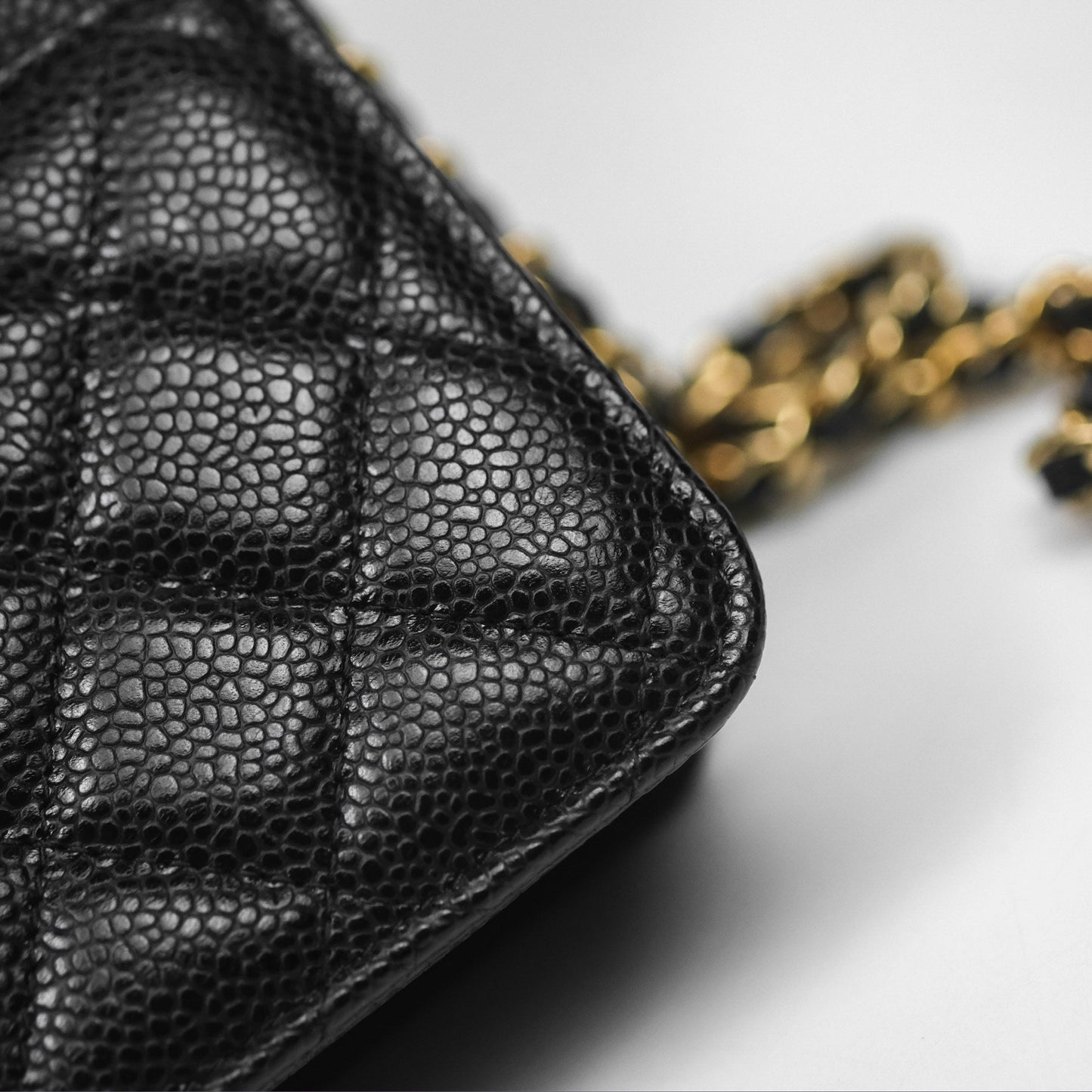Chanel Classic Wallet On Chain WOC Quilted Black Caviar Gold Hardware