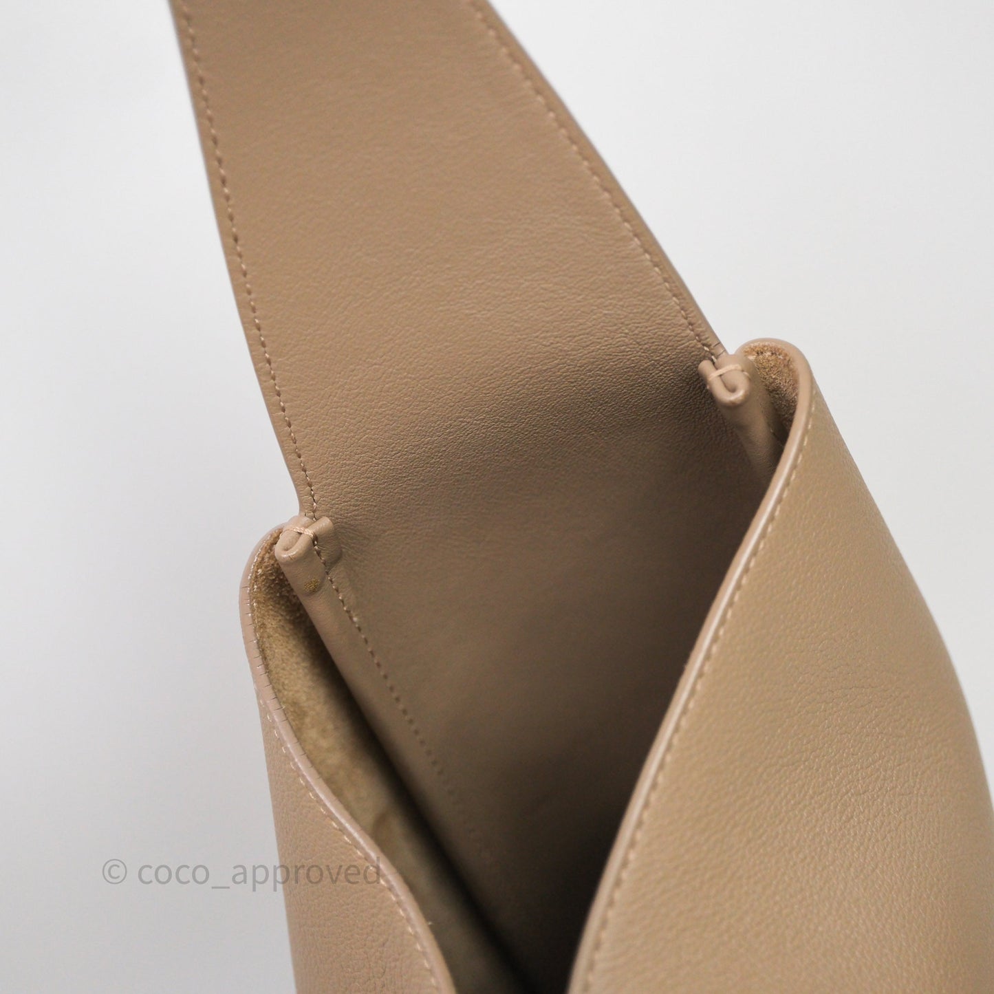 Saint Laurent LE 5 à 7 Supple Large Dusty Grey Grained Leather Gold Hardware