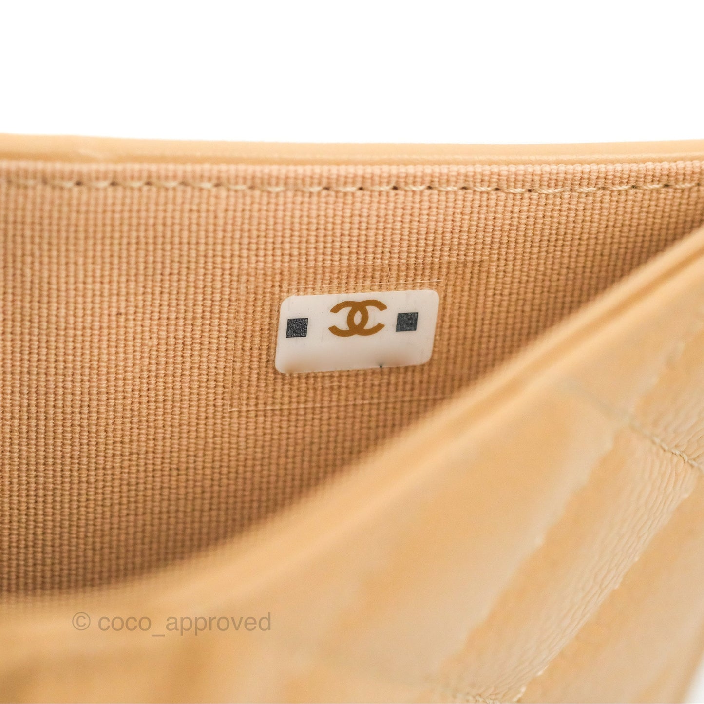 Chanel Quilted Medium Flap Wallet Beige Caviar Gold Hardware