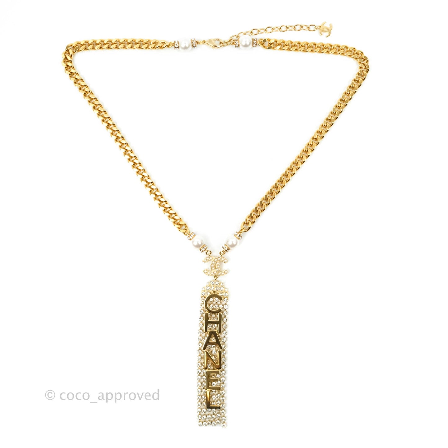 Chanel CC Crystal Drop Necklace 20B