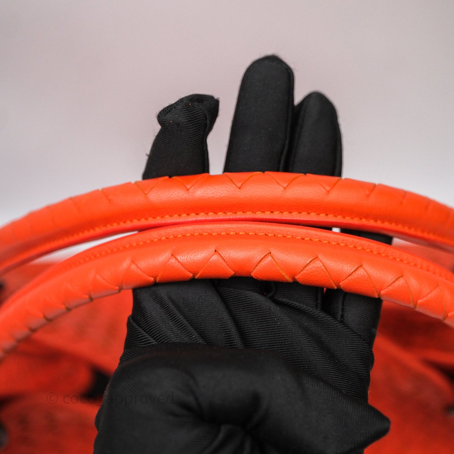 Bottega Veneta Nappa Intrecciato Parachute Tote Bag Orange
