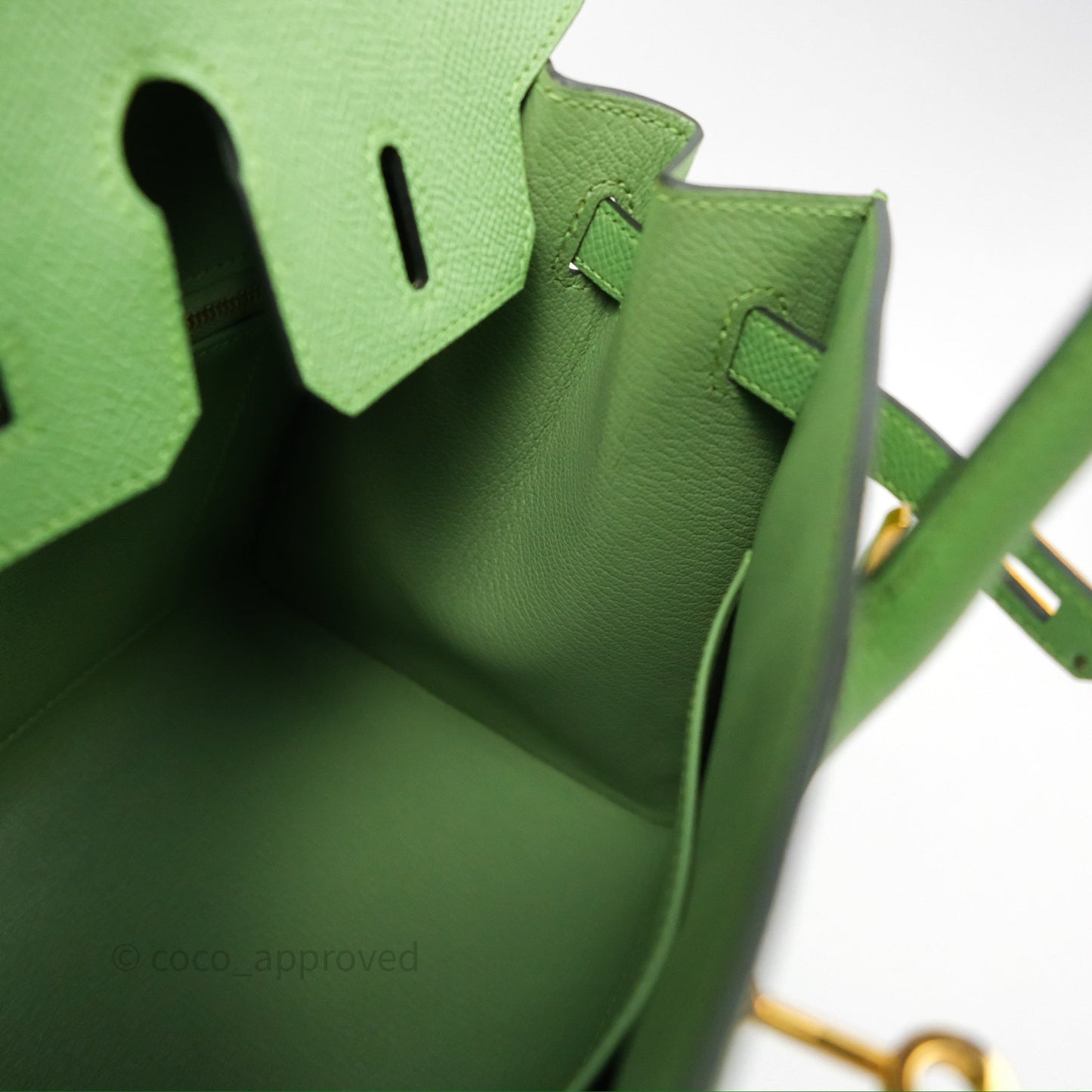 Hermès Birkin 25 Sellier Vert Criquet 3I Epsom Gold Hardware