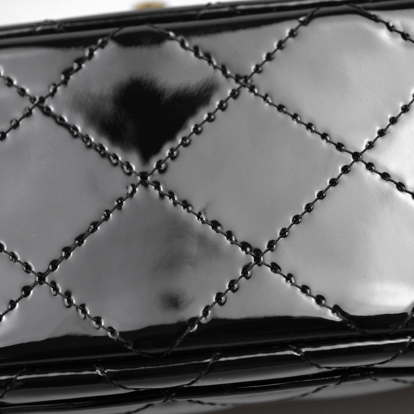 Chanel Top Handle Mini Rectangular Flap Black Patent Gold Hardware