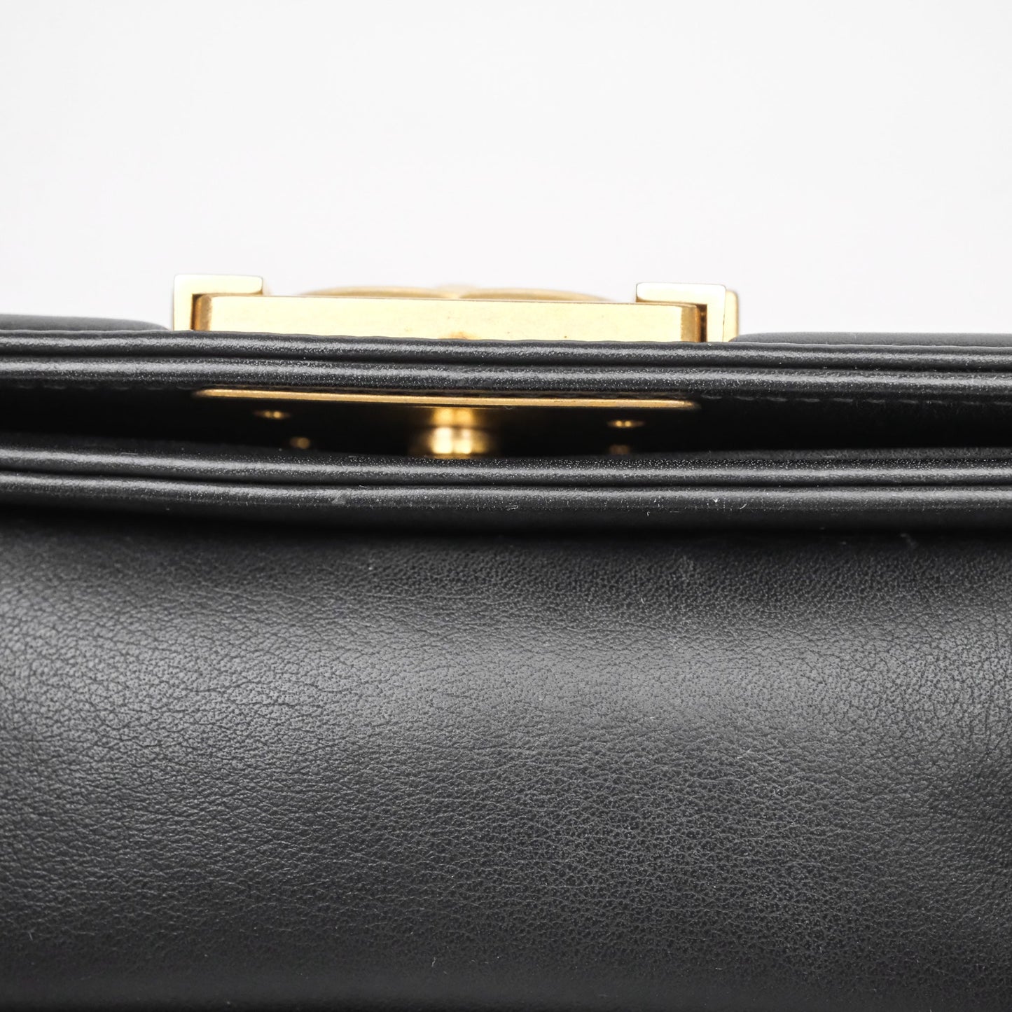 Chanel Small Boy Black Lambskin Aged Gold Hardware