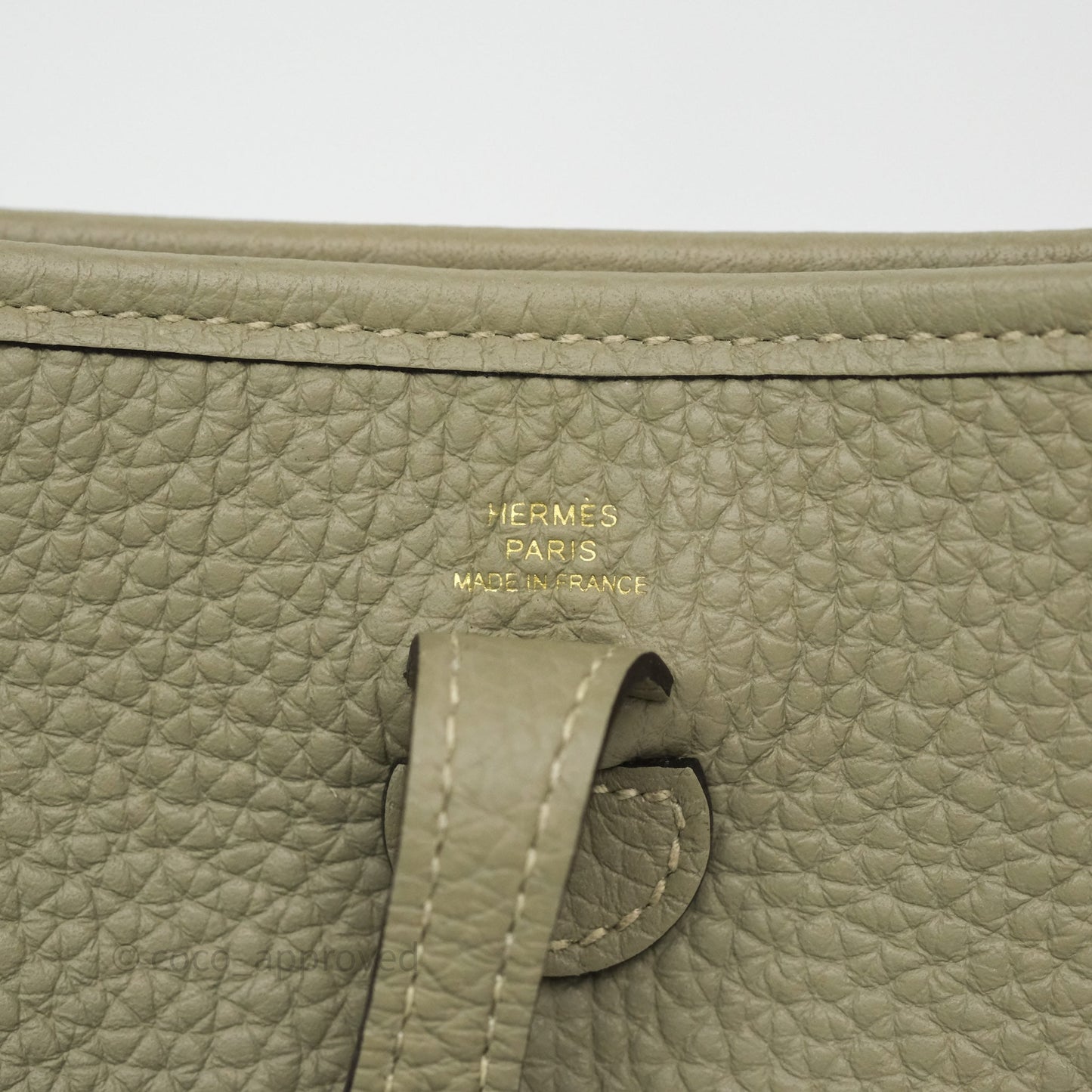 Hermès Mini Evelyne 16 Sauge Q1 Clemence Gold Hardware