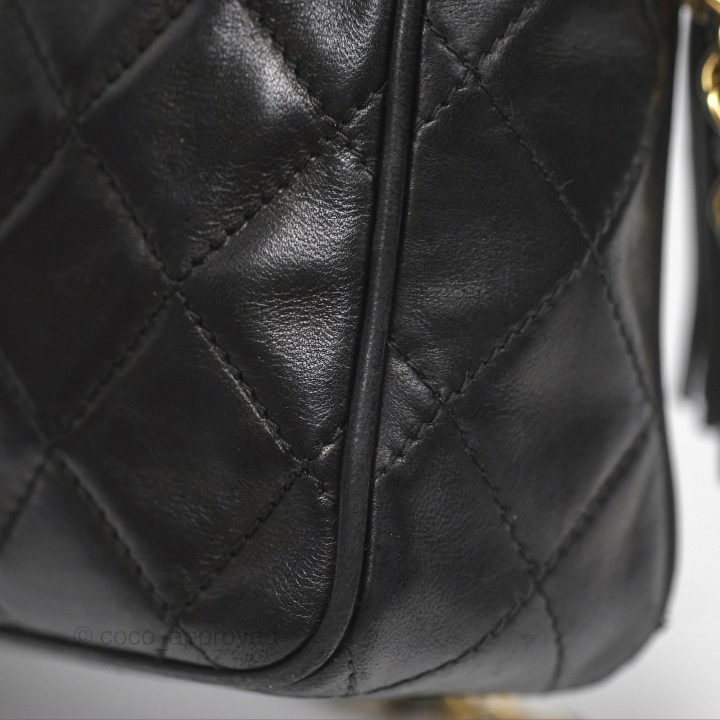 Chanel Vintage Camera Bag Black Lambskin Gold Hardware