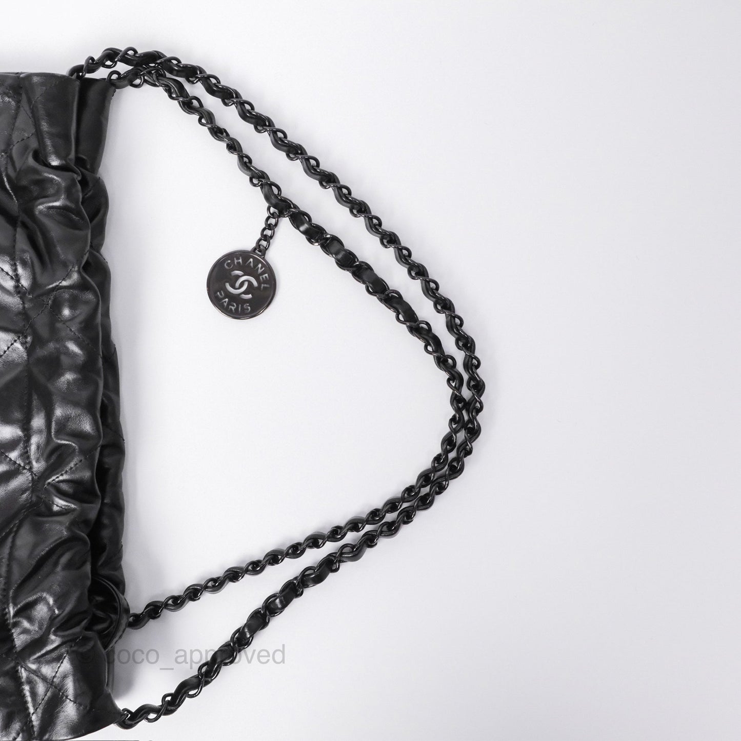 Chanel 22 Small Quilted So Black Shiny Crumpled Calfskin