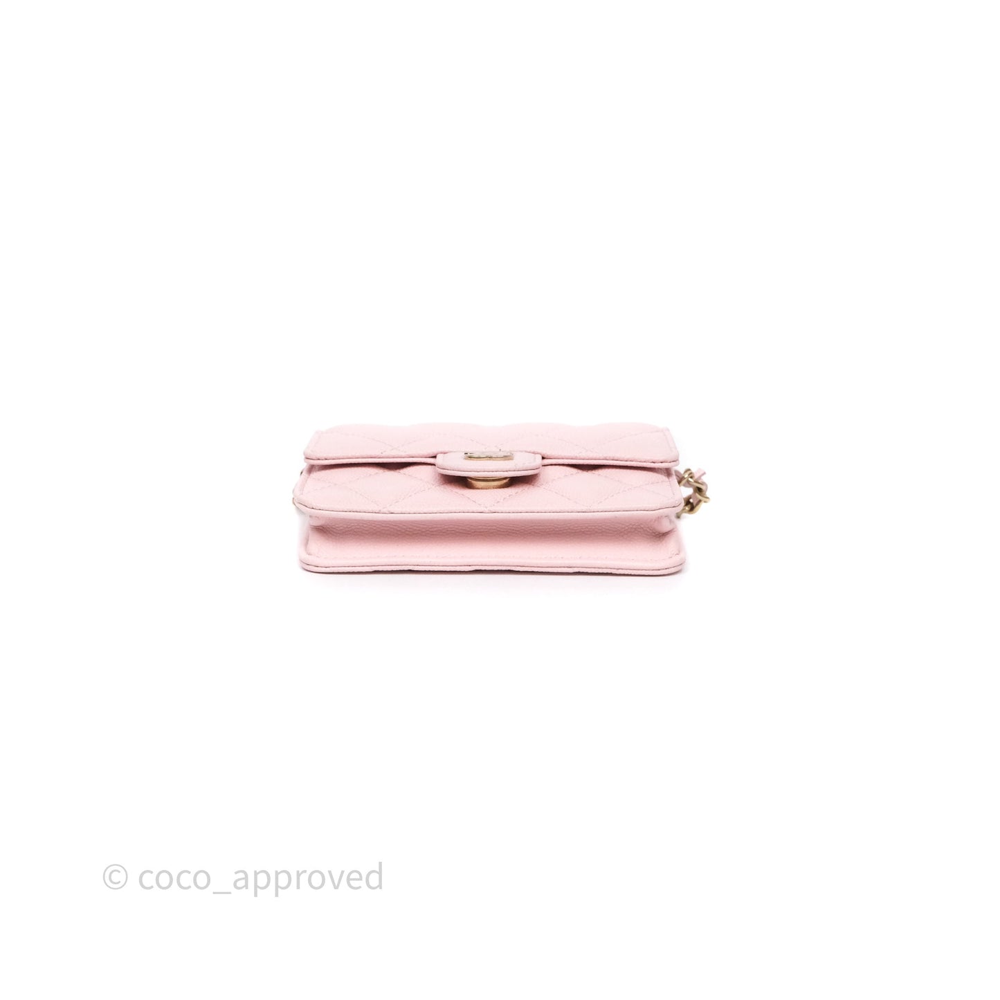Chanel Mini Clutch With Chain Light Pink Caviar Gold Hardware