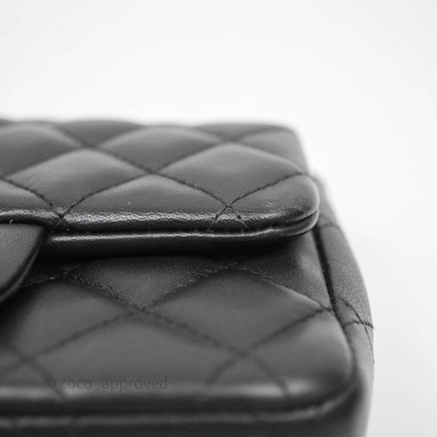 Chanel Mini Square Quilted Black Lambskin Gold Hardware