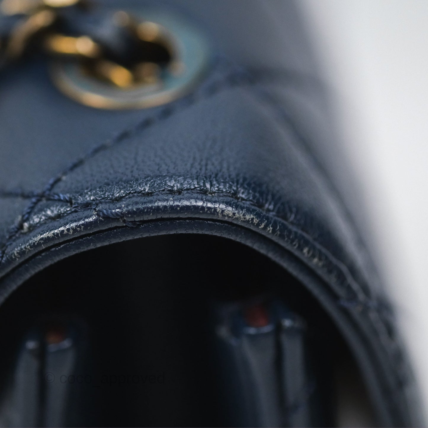 Chanel Beauty Lock Flap Bag Navy Sheepskin Aged Gold Hardware