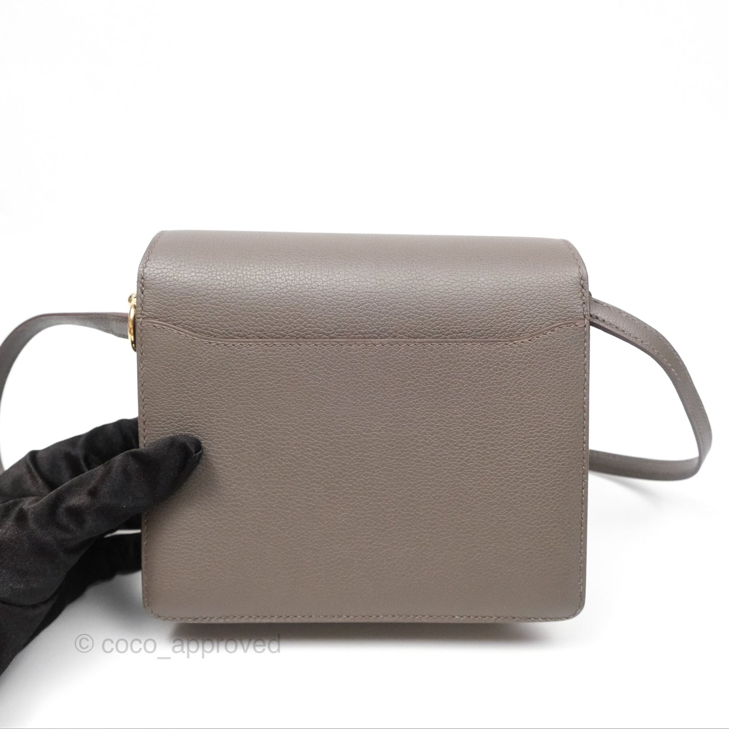 Hermès Roulis Mini 18 Gris Etain 8F Evercolor Gold Hardware