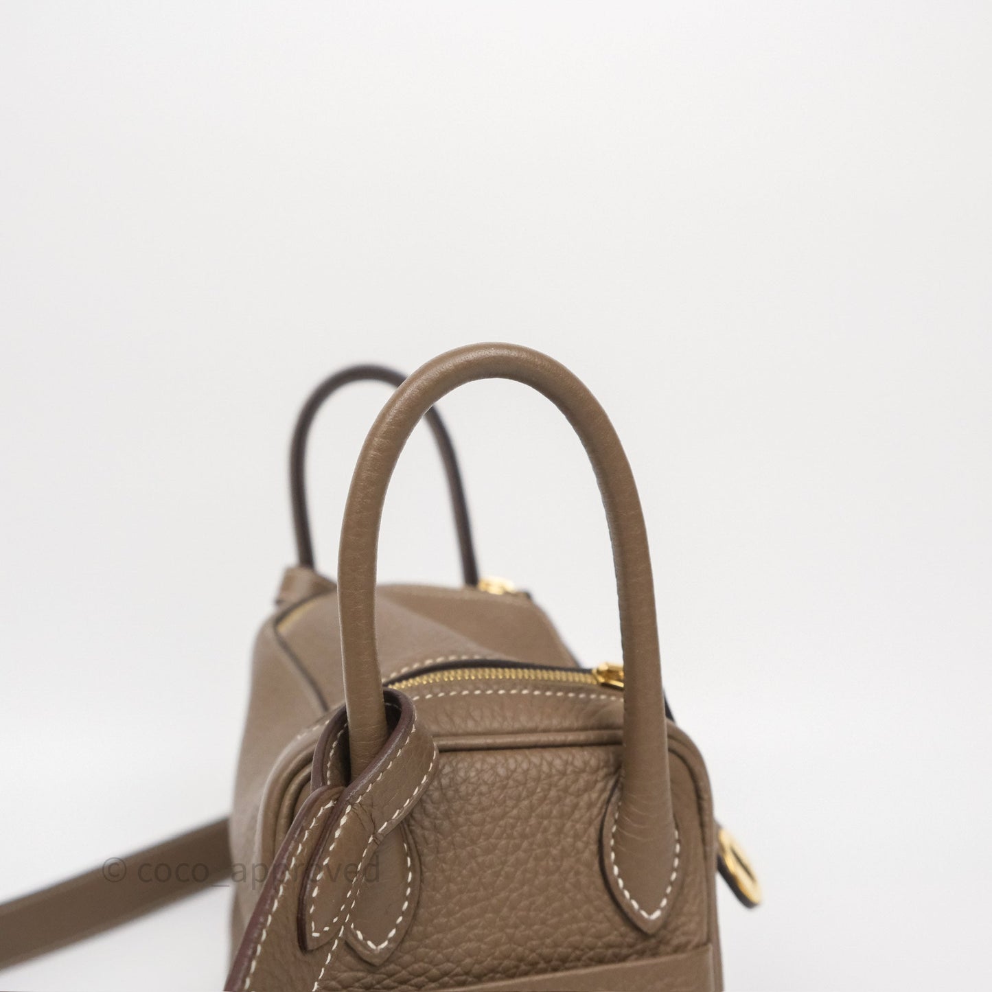Hermès Mini Lindy 20 Etoupe 18 Clemence Gold Hardware