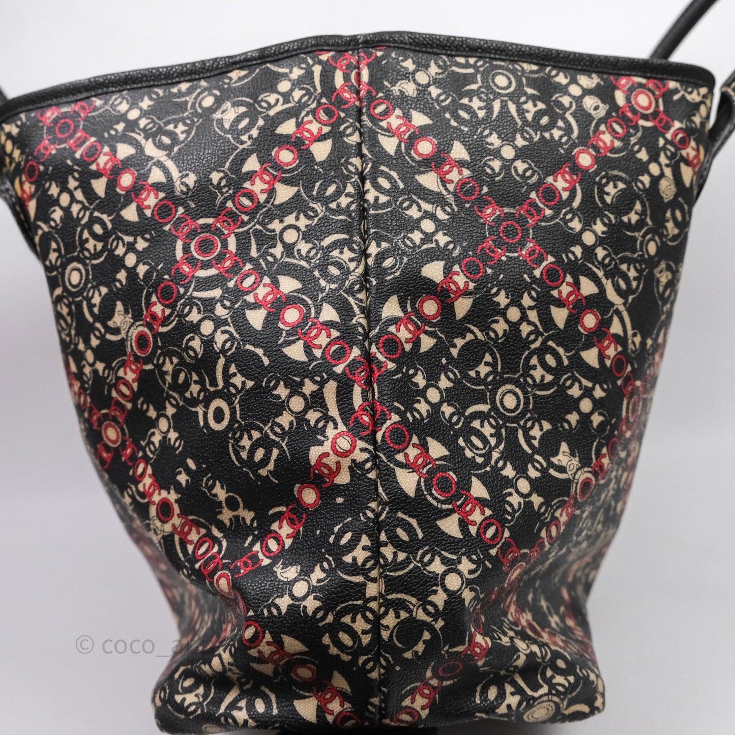 Chanel CC Print Logo Tote Bag Black