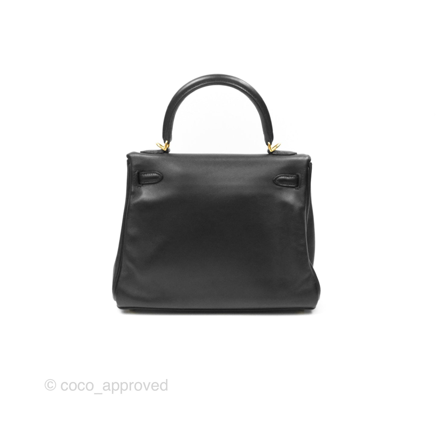 Hermès Retourne Kelly 25 Black Noir 89 Swift Gold Hardware