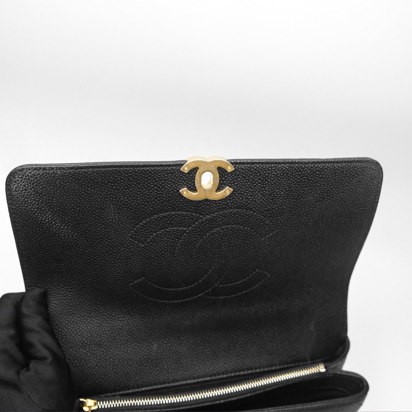 Chanel Small Chic Affinity Grained Calfskin Black Aged Gold Hardware