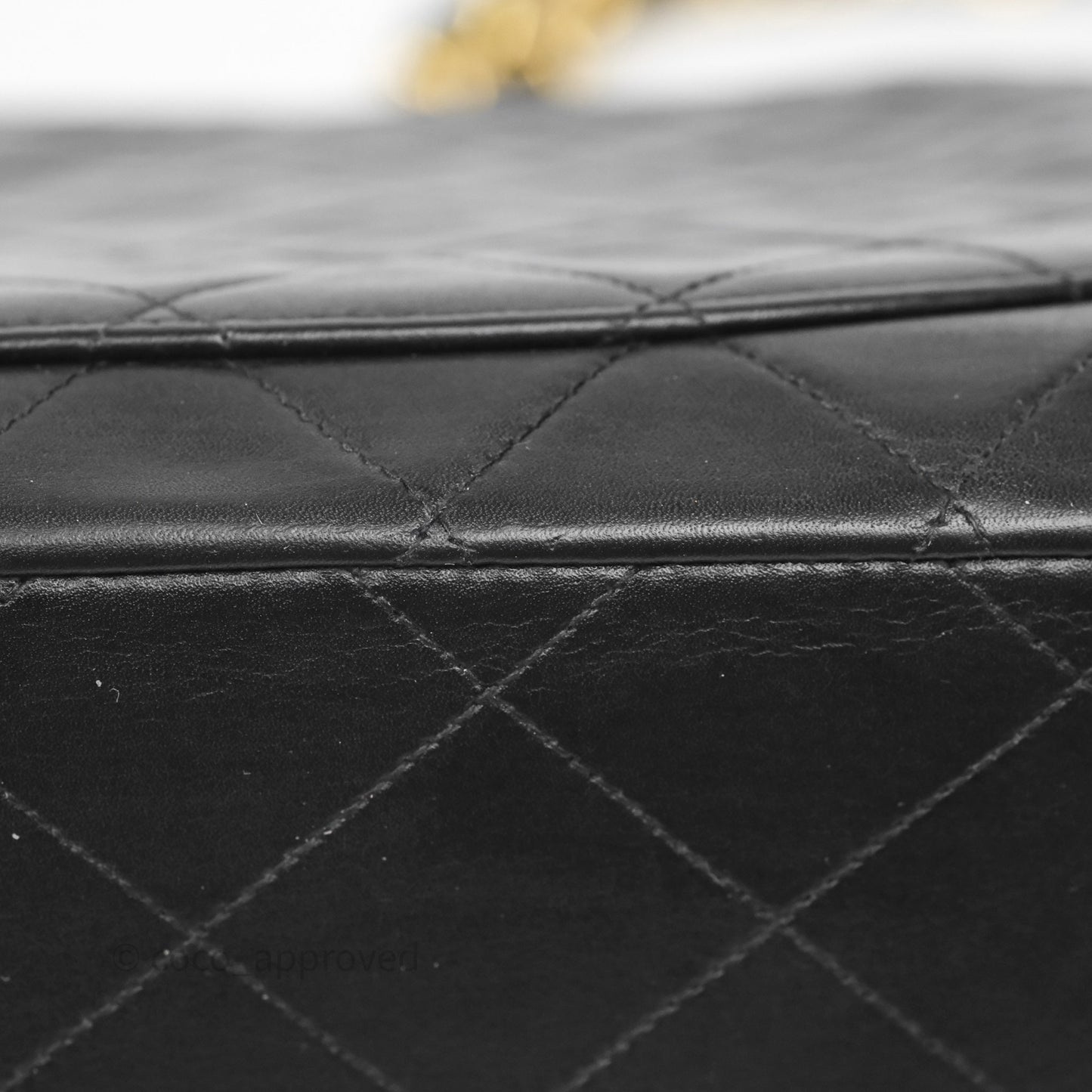 Chanel Vintage XL Jumbo Single Flap Black Lambskin 24K Gold Hardware