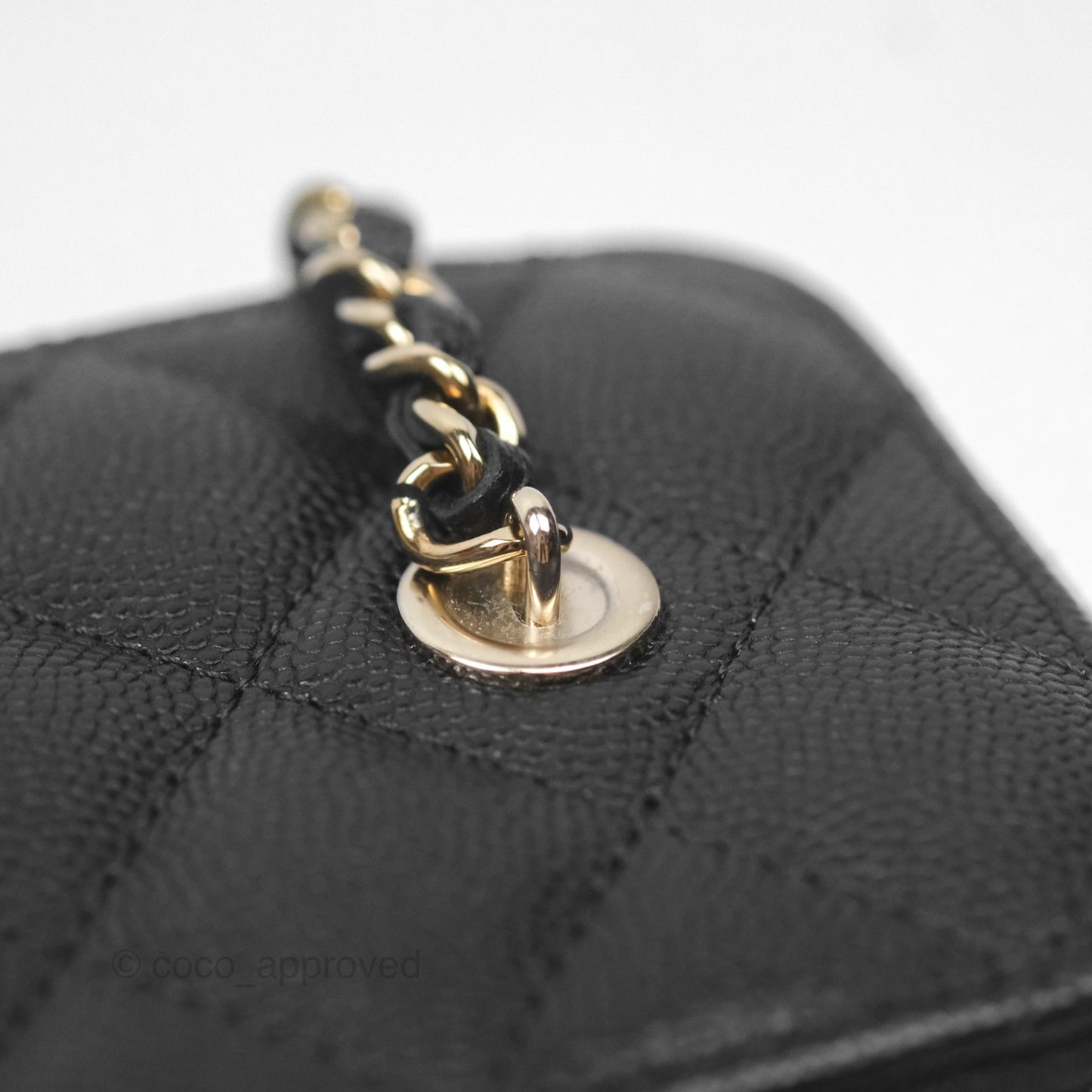 Chanel Vanity Rectangular With Chain Black Caviar Gold Hardware