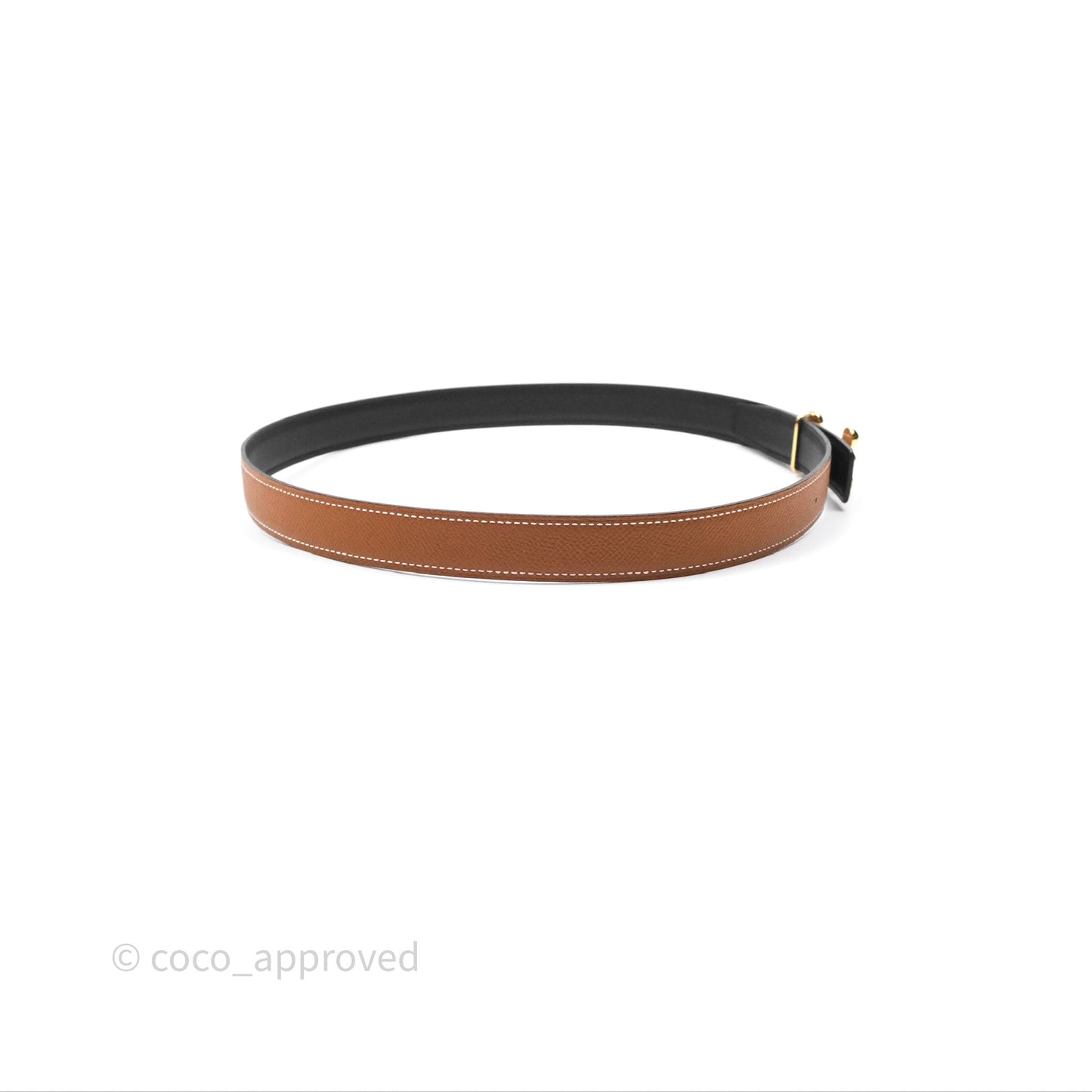 Hermès Bubble Belt Buckle & Reversible Leather Strap 24mm Gold/ Nior