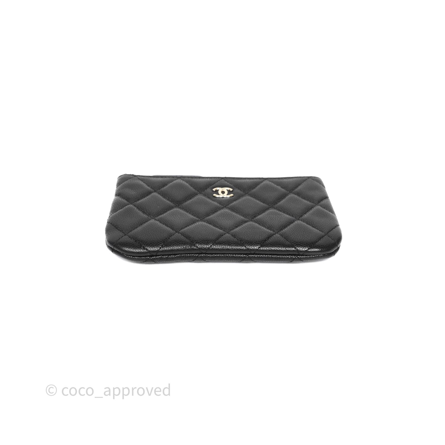 Chanel Quilted Mini O case Black Caviar Gold Hardware