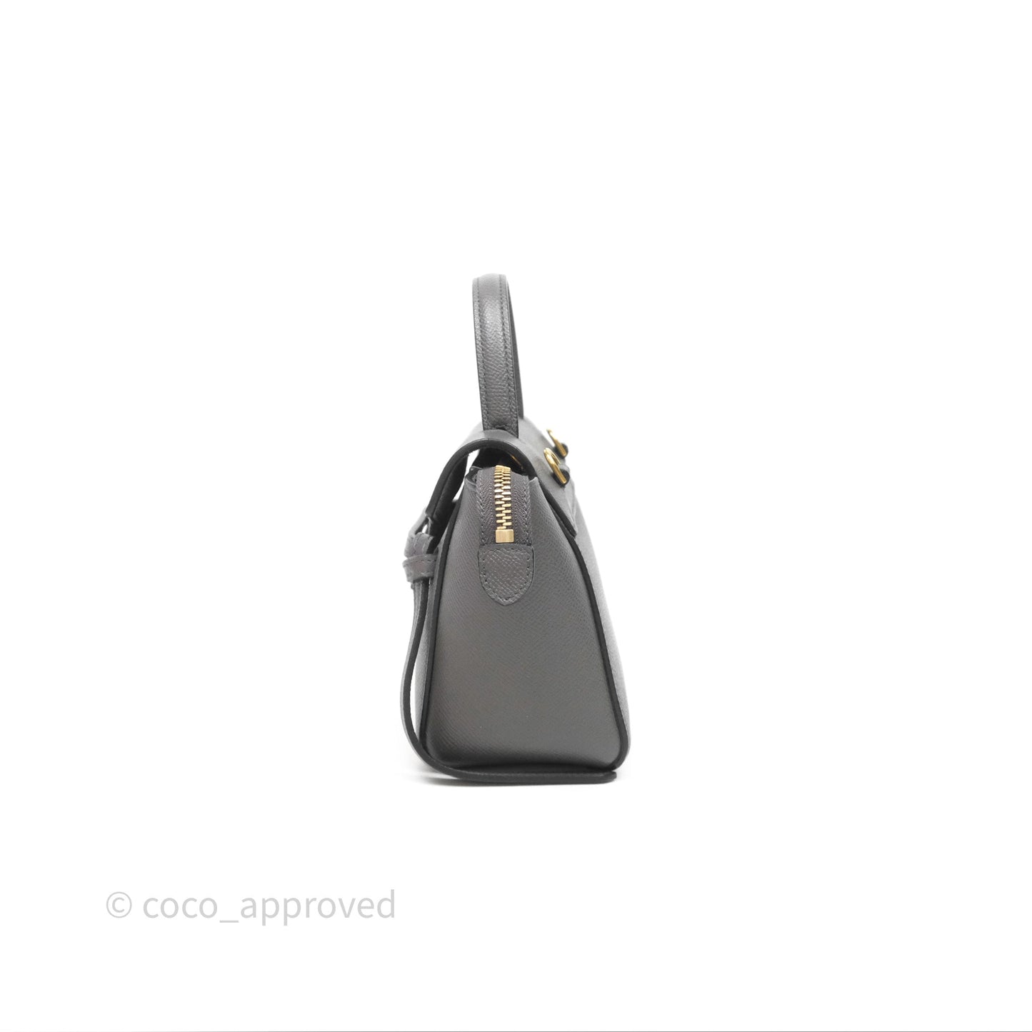 Celine Pico Belt Bag Grey Grained Calfskin Gold Hardware
