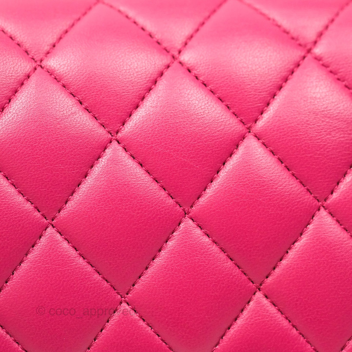 Chanel Classic M/L Medium Flap Quilted Dark Pink Lambskin Silver Hardware