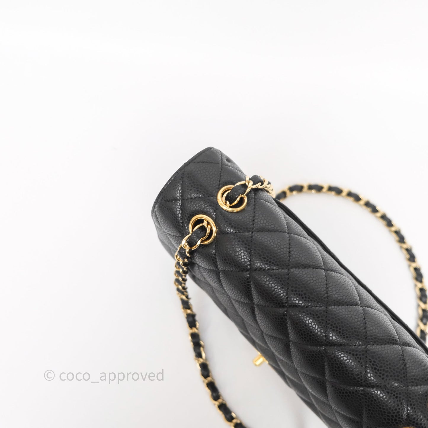 Chanel Classic M/L Medium Flap Quilted Black Caviar Gold Hardware