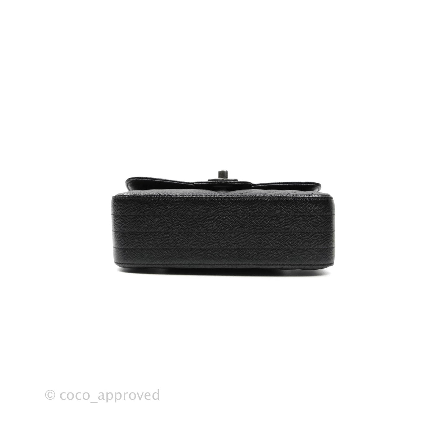 Chanel Chevron Mini Rectangular Flap Iridescent Black Caviar Ruthenium Hardware