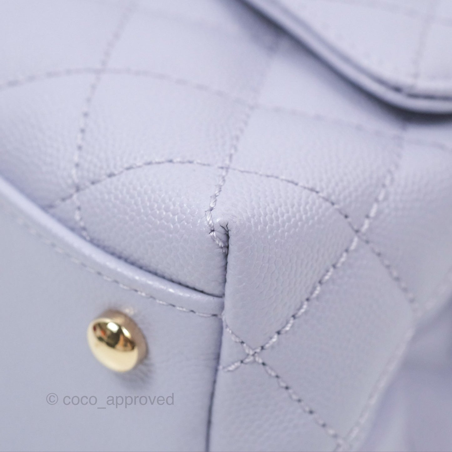 Chanel Small Coco Handle Lilac Caviar Gold Hardware