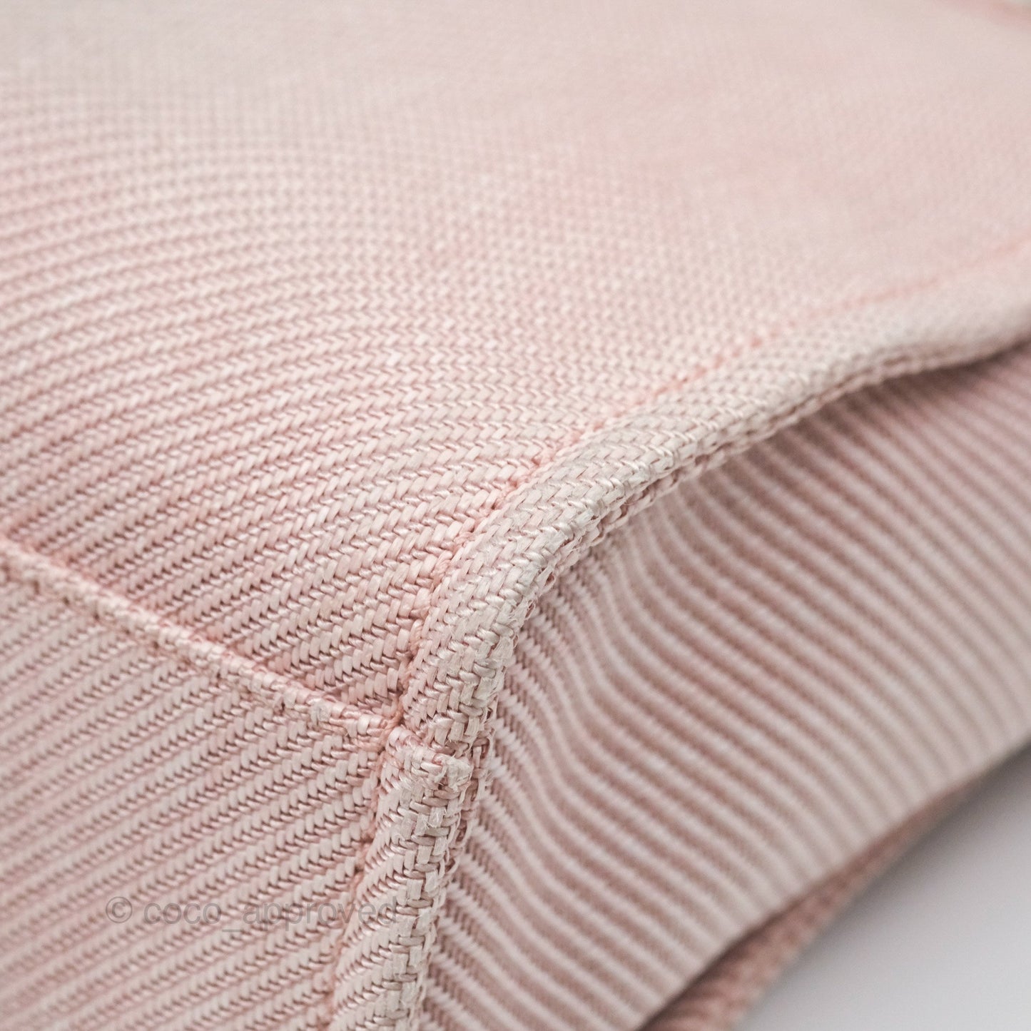 Chanel Small Vertical Deauville Canvas Pink Gold Hardware