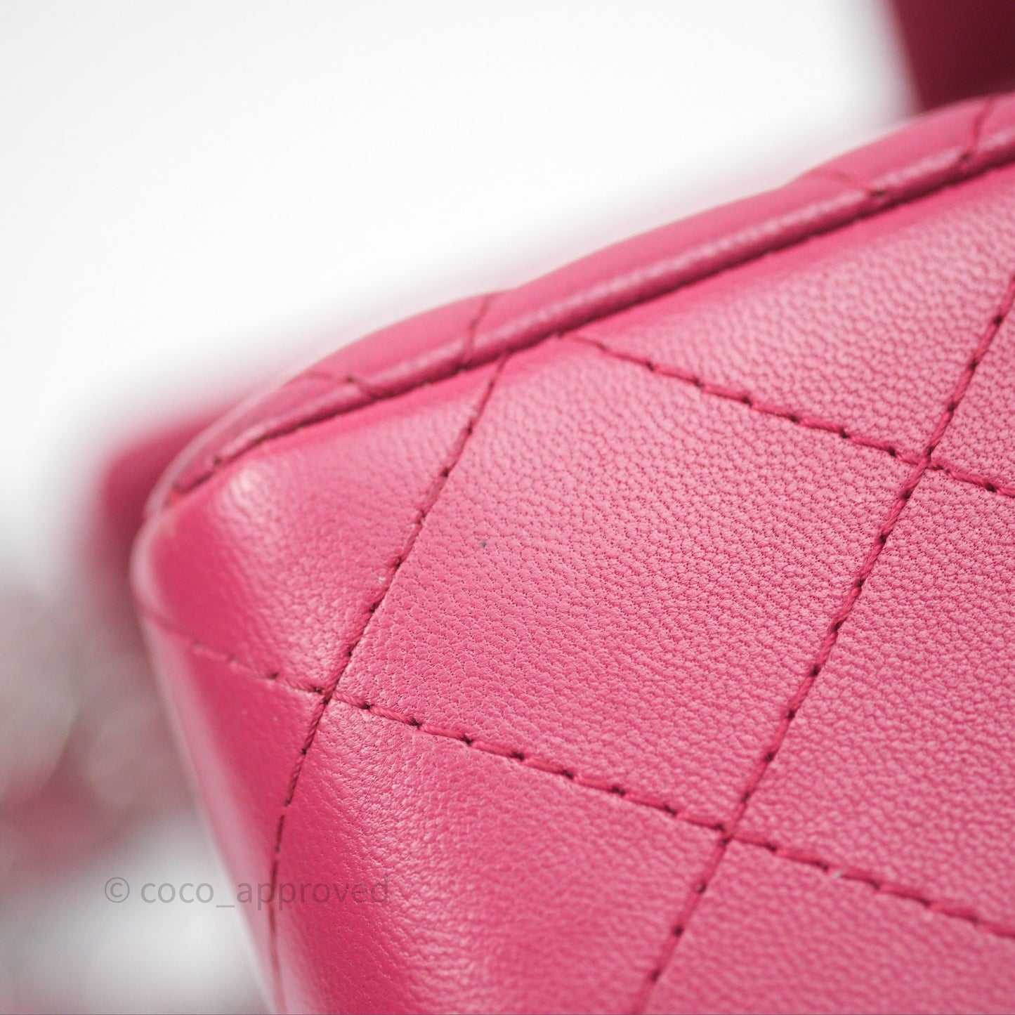 Chanel Quilted Mini Rectangular Flap Dark Pink Lambskin Silver Hardware