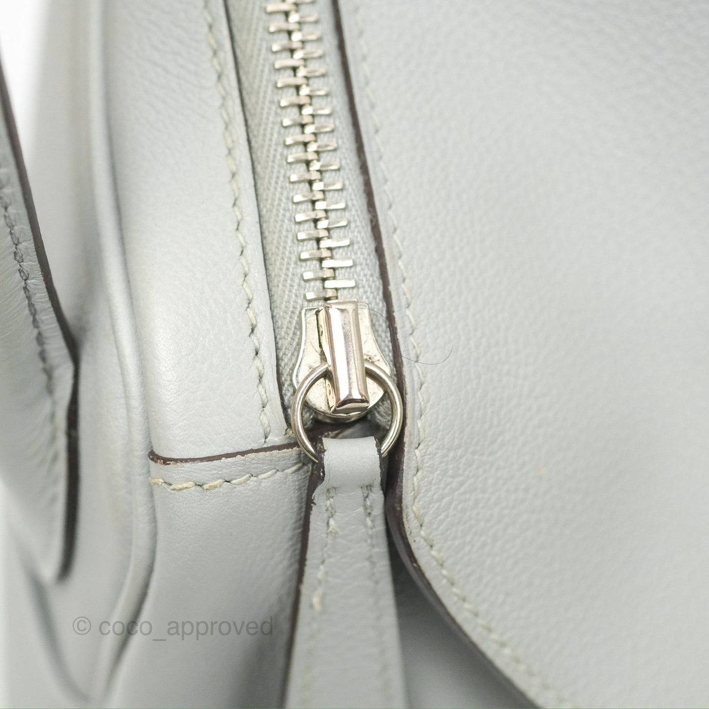Hermès Lindy 30 Bleu Glacier Evercolor Palladium Hardware