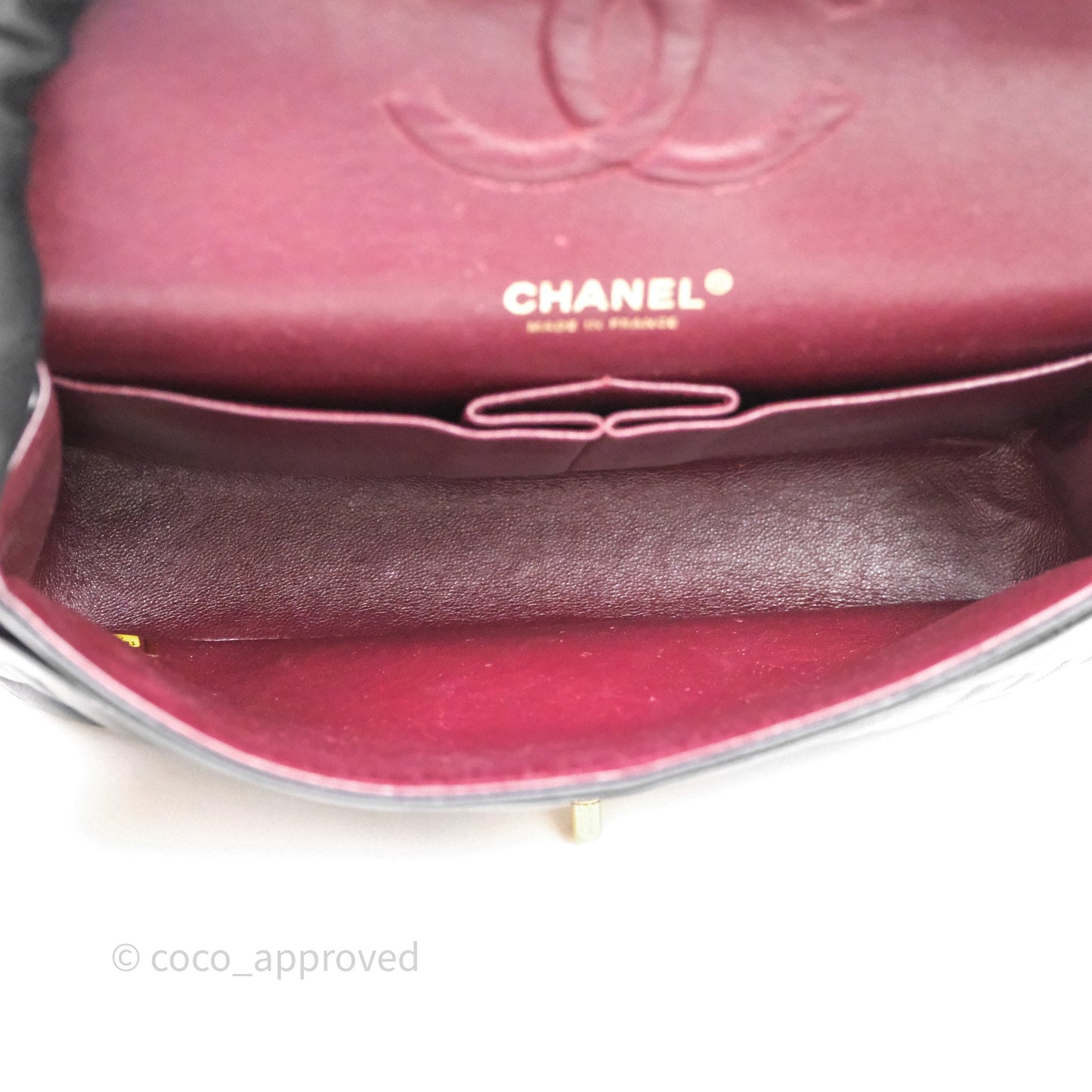 Chanel Vintage Classic M/L Medium Double Flap Black Lambskin 24K Gold Hardware