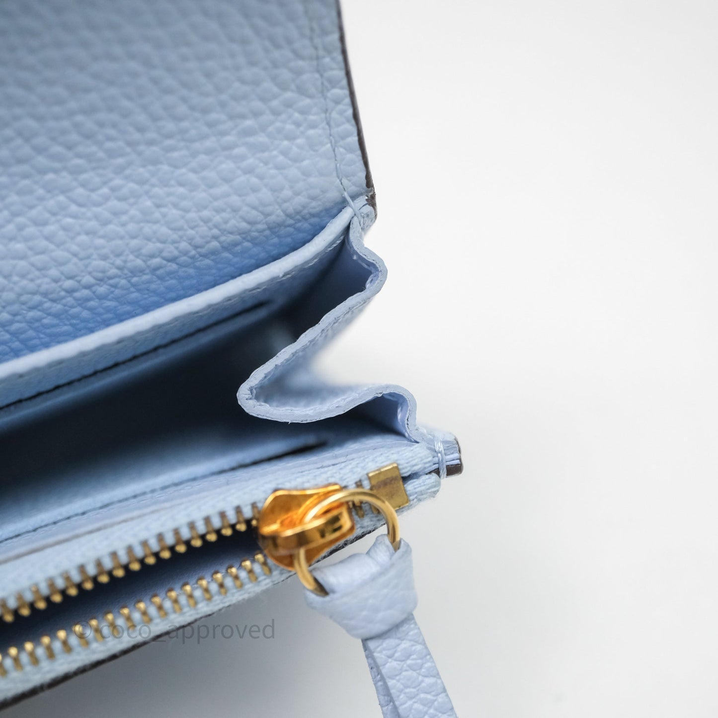 Louis Vuitton Rosali Coin Purse Empreinte Bleu Nuage Gold Hardware