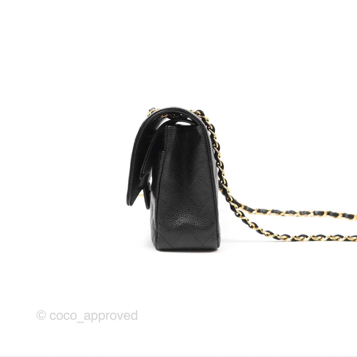 Chanel Classic M/L Medium Flap Quilted Black Caviar Gold Hardware