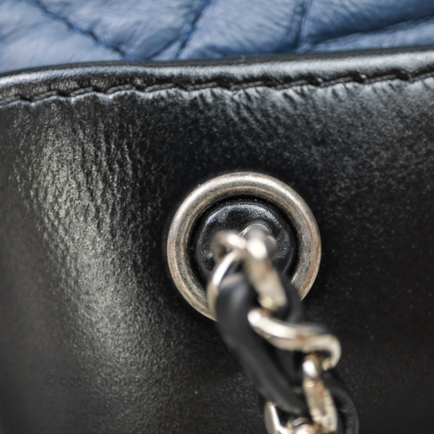 Chanel Small Gabrielle Backpack Quilted Navy Black Aged Calfskin