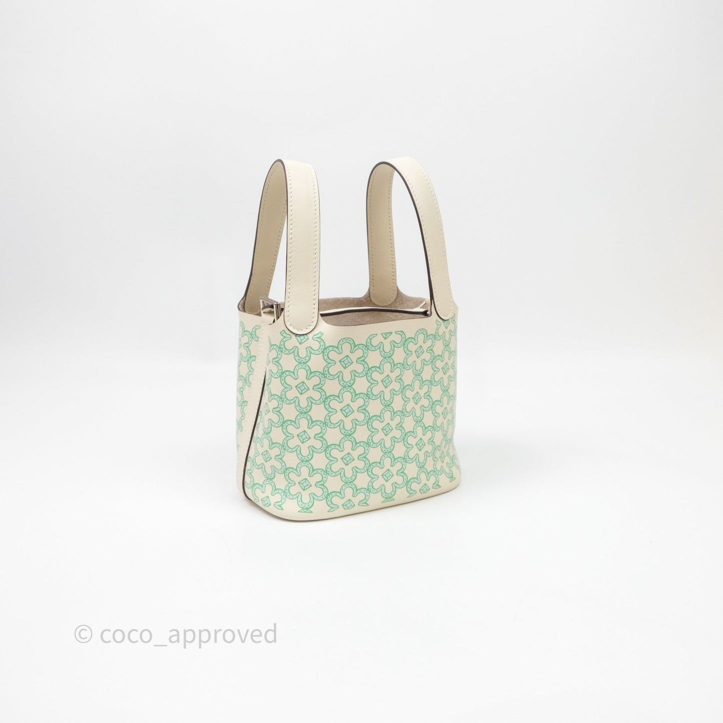 Hermès Micro Picotin 14 Lucky Daisy Nata I2 Vert Swift Palladium Hardware