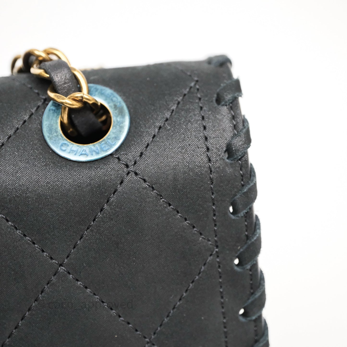 Chanel Braided Flap Bag Black Nubuck Aged Gold Hardware