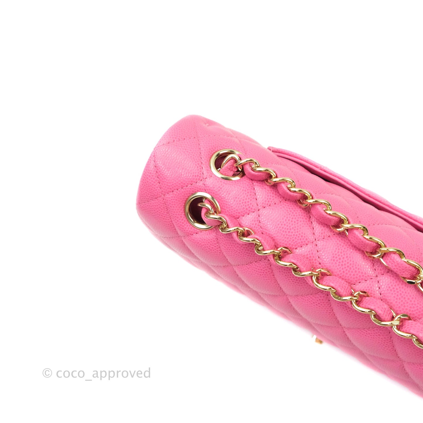 Chanel Classic M/L Medium Double Flap Pink Caviar Gold Hardware