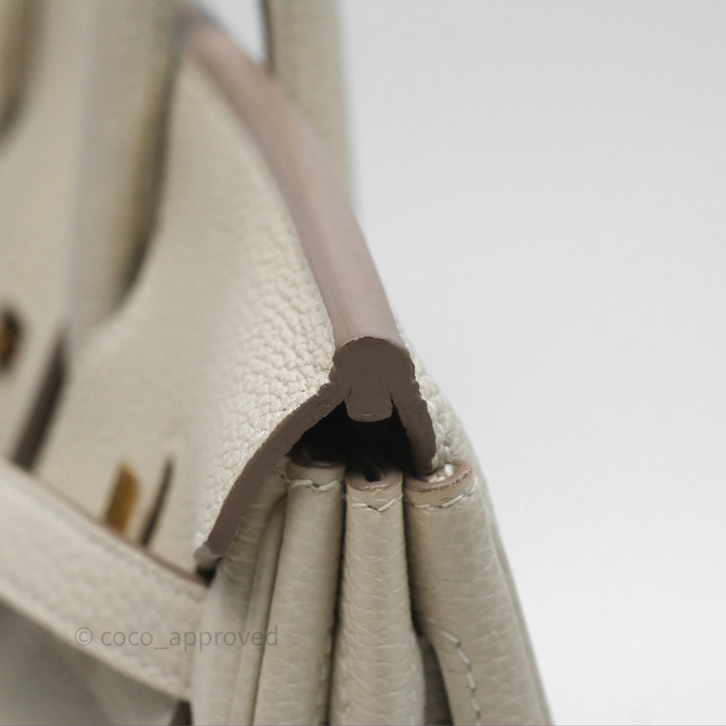 Hermès Birkin 25 Retourne Craie 10 Togo Gold Hardware