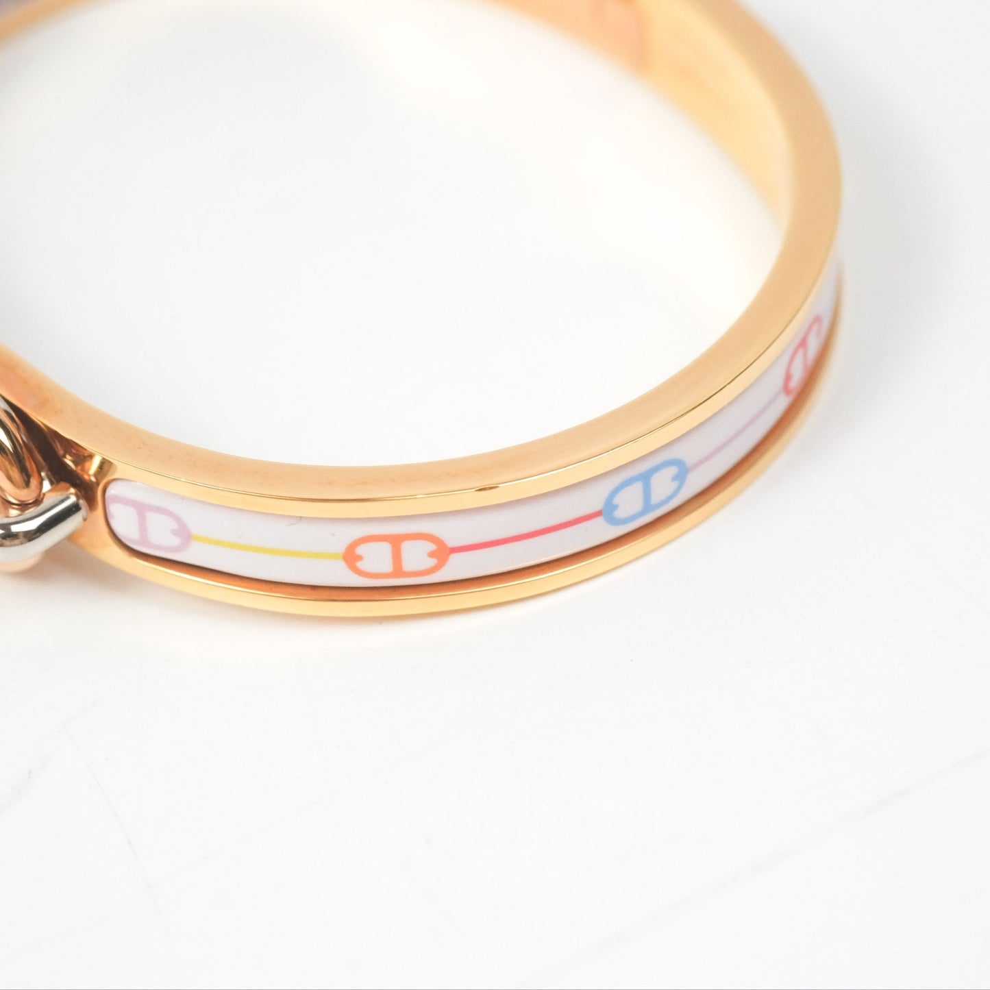 Hermès Mini Clic Chaine D'ancre Farandole Bracelet Pastel Acidulé Rose Gold Hardware