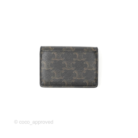 Celine Triomphe Flap Card Holder Triomphe Canvas Tan