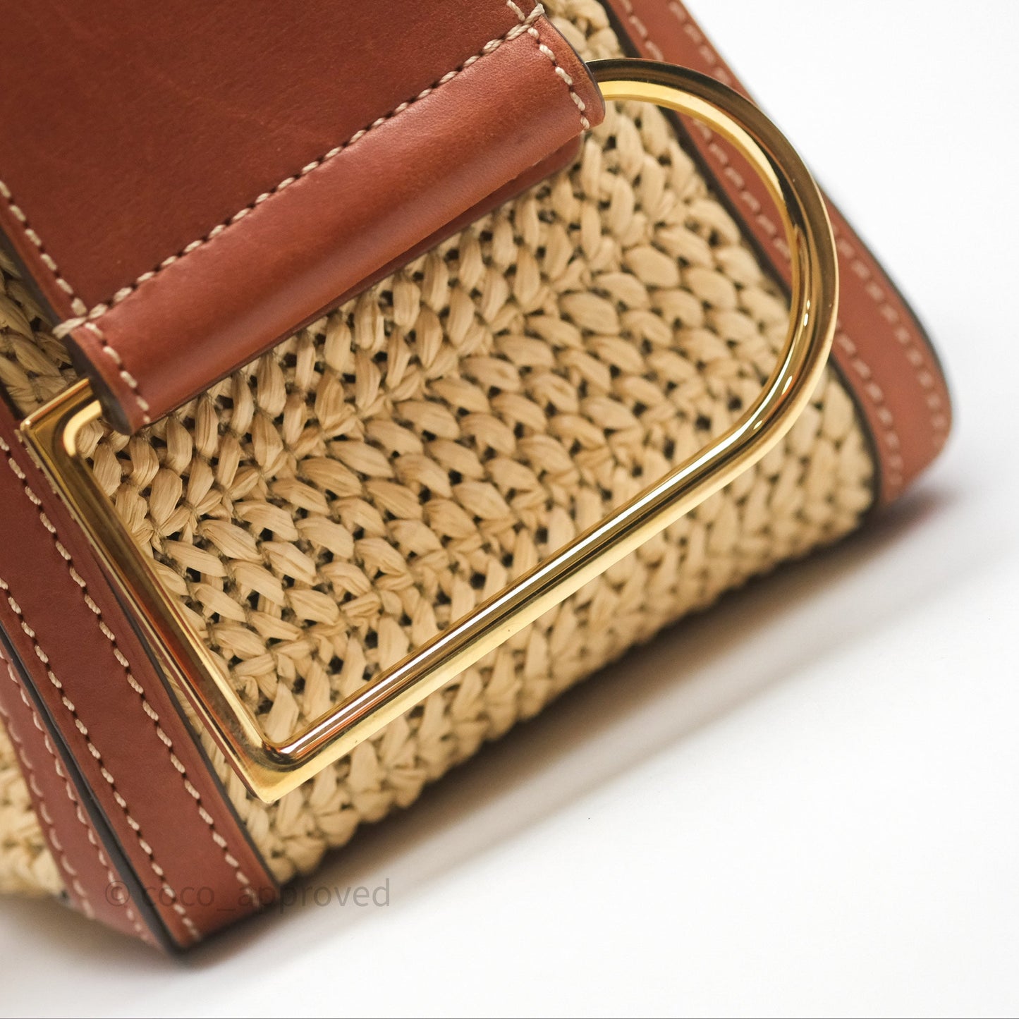 Delvaux Cool Box MM Bohème Raffia Brown
