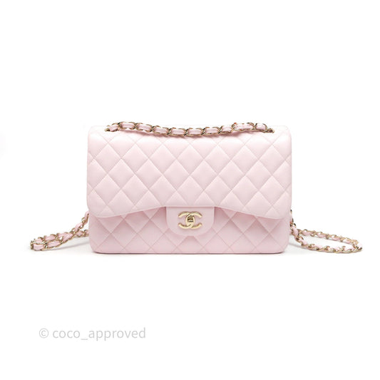 Chanel Jumbo Classic Double Flap Pink Caviar Gold Hardware⁣⁣