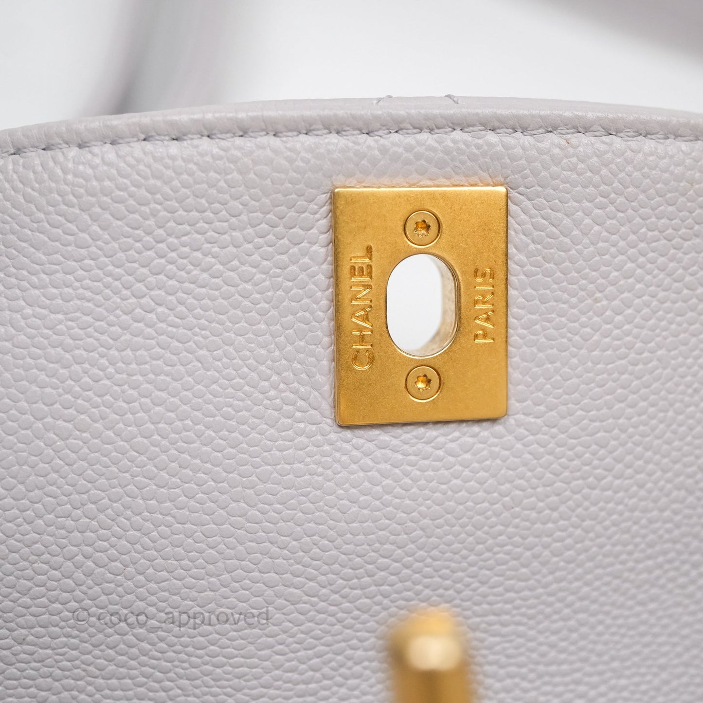 Chanel Double Pocket Hobo Bag Grey Caviar Aged Gold Hardware